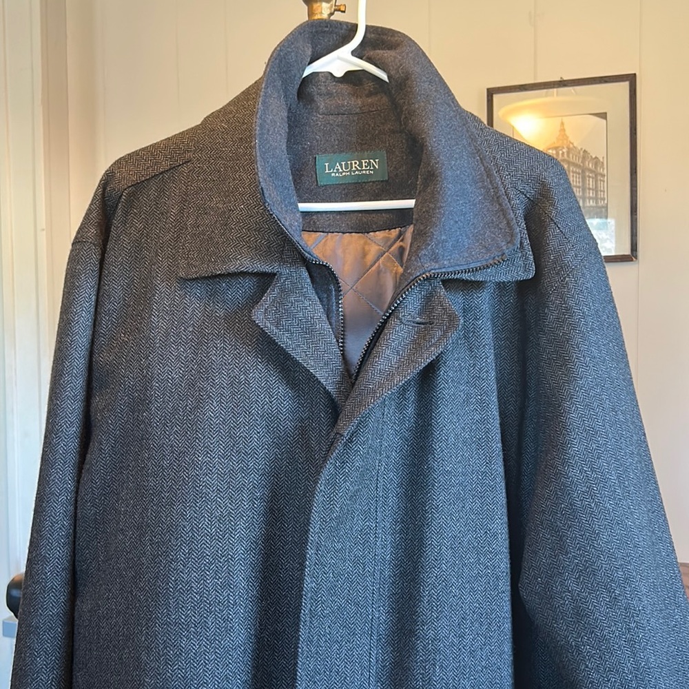 Mens Ralph Lauren Herringbone Coat w removable lining 50R